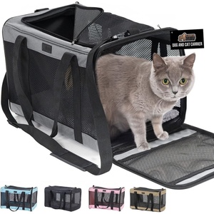 image:imageGORILLA GRIP Cat Carrier Travel Bag Up to 15 Lbs Soft Collapsible Small Dog Carriers Top and Side Entry Breathable Mesh Grip Feet on Underside Cozy Washable Waterproof Pad Portable Kennel PinkGray