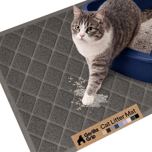 image:imageGORILLA GRIP Cat Litter Box Mat Cushioned Coil Mesh Litter Trapping Mats Scatter Control Supplies for Less Mess Phthalate Free Ultra Deep Catch Grooves Rinse or Vacuum to Clean 24x17 GrayCharcoal