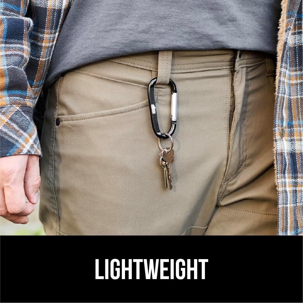 image:imageGORILLA GRIP Carabiner Clip 3 D Ring Heavy Duty Aluminum Key Holder Clips Hold 170lbs Rust ScratchResistant Camping Essentials Hiking Gear Tactical Backpacking KeychainsBlackSilverHunter Green