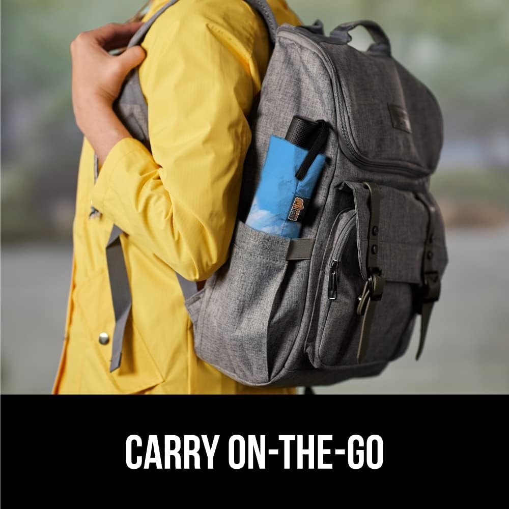 image:imageGORILLA GRIP Compact Travel Size Umbrella for Rain Sleek Design Fits Backpack Purse and Carry On Lightweight Under 1lb One Click Open and Close Wind Resistant Durable Waterproof Quick Dry BlackSky Blue Clouds
