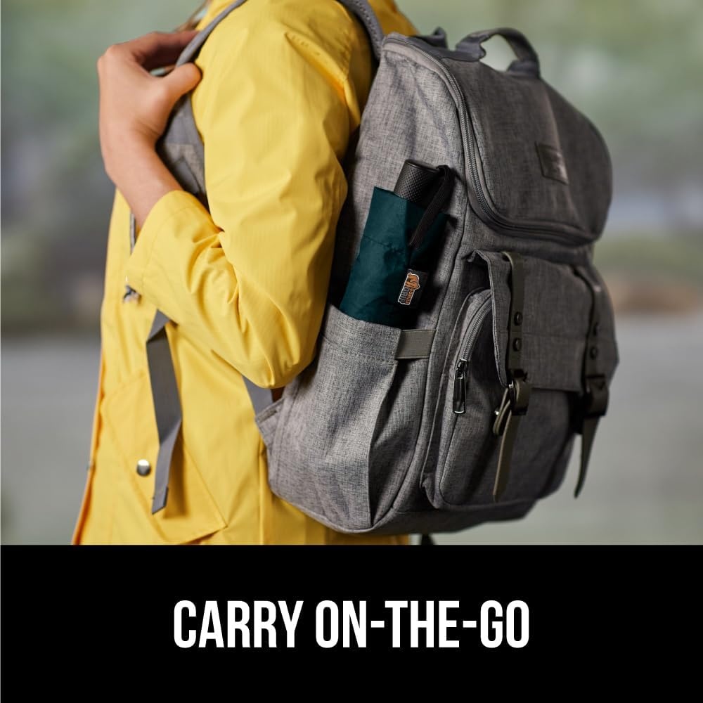 image:imageGORILLA GRIP Compact Travel Size Umbrella for Rain Sleek Design Fits Backpack Purse and Carry On Lightweight Under 1lb One Click Open and Close Wind Resistant Durable Waterproof Quick Dry BlackHunter Green