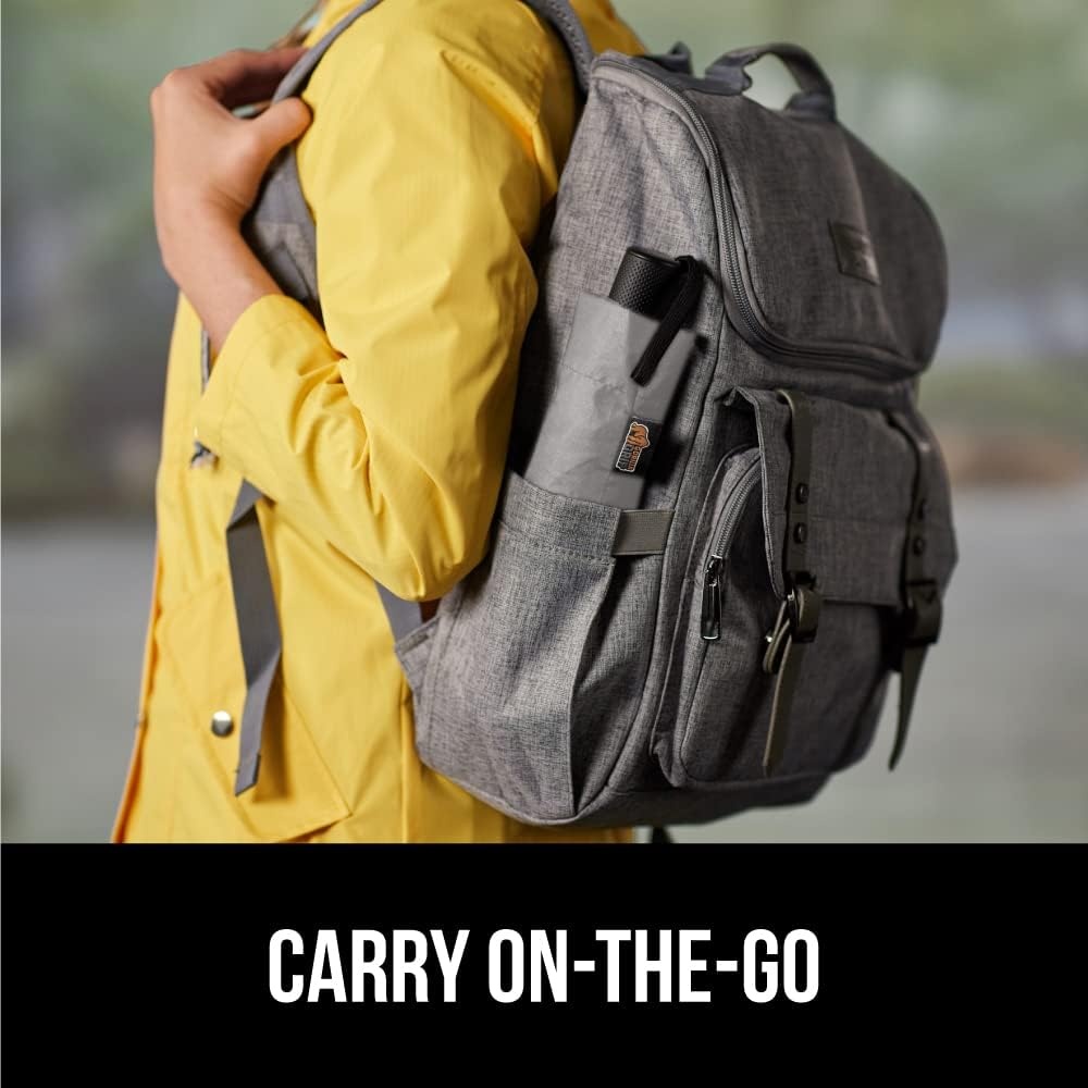 image:imageGORILLA GRIP Compact Travel Size Umbrella for Rain Sleek Design Fits Backpack Purse and Carry On Lightweight Under 1lb One Click Open and Close Wind Resistant Durable Waterproof Quick Dry BlackGray