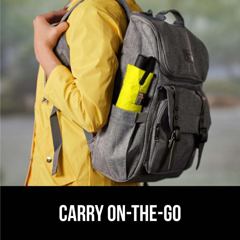 image:imageGORILLA GRIP Compact Travel Size Umbrella for Rain Sleek Design Fits Backpack Purse and Carry On Lightweight Under 1lb One Click Open and Close Wind Resistant Durable Waterproof Quick Dry BlackYellow
