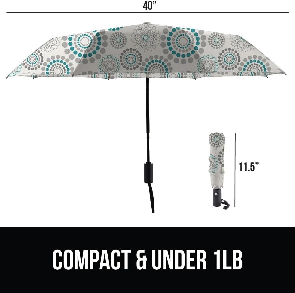 image:imageGORILLA GRIP Compact Travel Size Umbrella for Rain Sleek Design Fits Backpack Purse and Carry On Lightweight Under 1lb One Click Open and Close Wind Resistant Durable Waterproof Quick Dry BlackSpiral