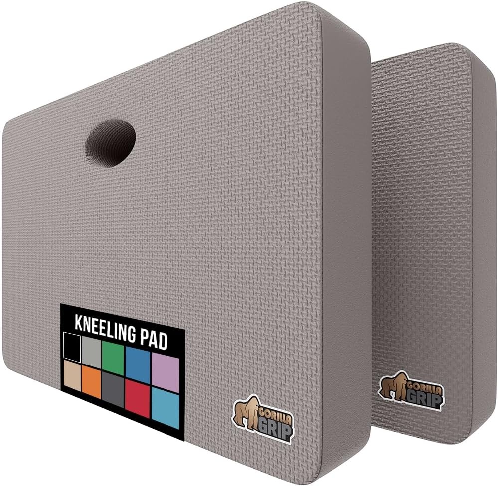 image:imageGORILLA GRIP Extra Thick Patent Pending Supportive Foam Kneeling Pad Large Cushion Knee Pads for Gardening Baby Bath Time Dirt and Water Resistant Workout and Garden Supplies 175x11 BlackGray