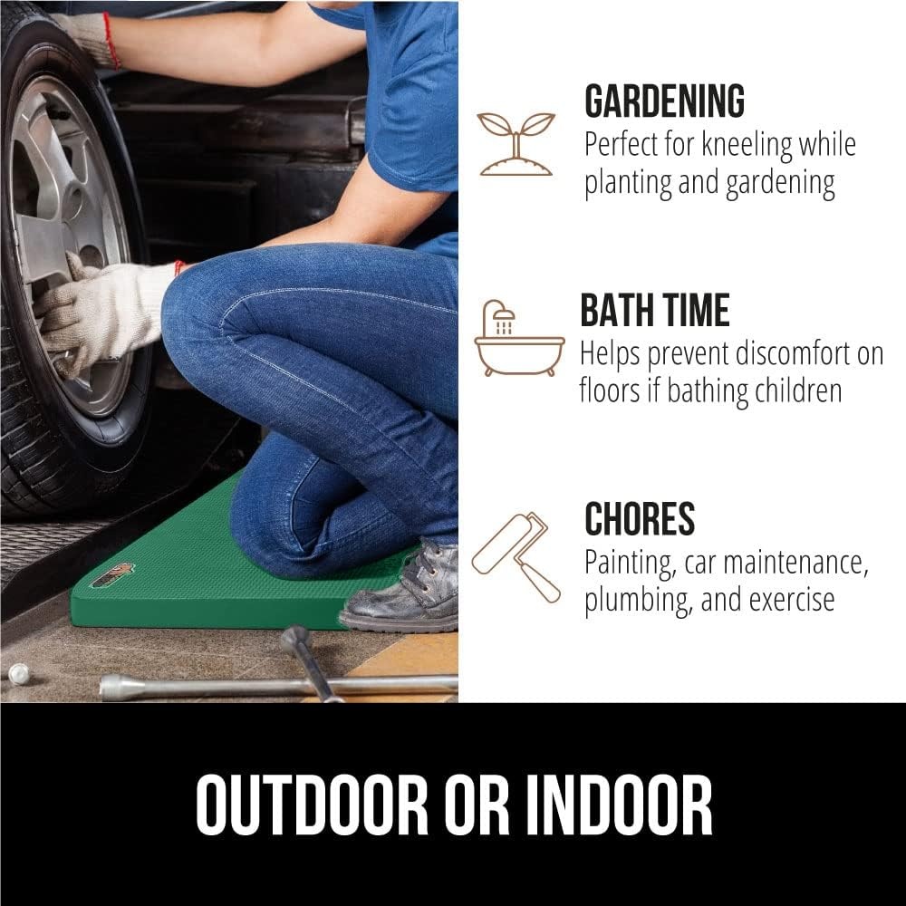 image:imageGORILLA GRIP Extra Thick Patent Pending Supportive Foam Kneeling Pad Large Cushion Knee Pads for Gardening Baby Bath Time Dirt and Water Resistant Workout and Garden Supplies 175x11 BlackGrass