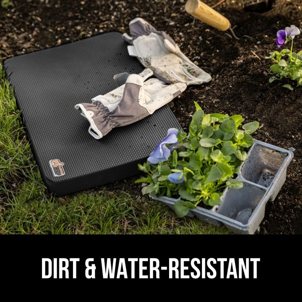 image:imageGORILLA GRIP Extra Thick Patent Pending Supportive Foam Kneeling Pad Large Cushion Knee Pads for Gardening Baby Bath Time Dirt and Water Resistant Workout and Garden Supplies 175x11 BlackBlack