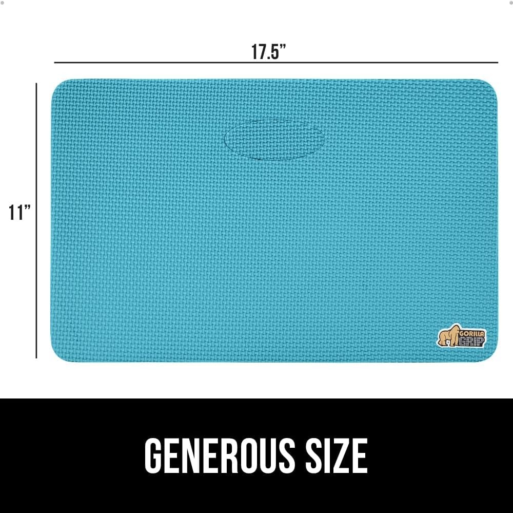 image:imageGORILLA GRIP Extra Thick Patent Pending Supportive Foam Kneeling Pad Large Cushion Knee Pads for Gardening Baby Bath Time Dirt and Water Resistant Workout and Garden Supplies 175x11 BlackTurquoise