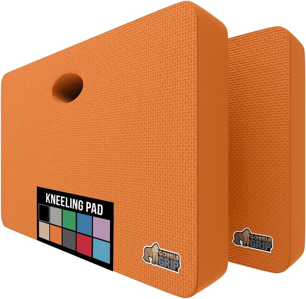 image:imageGORILLA GRIP Extra Thick Patent Pending Supportive Foam Kneeling Pad Large Cushion Knee Pads for Gardening Baby Bath Time Dirt and Water Resistant Workout and Garden Supplies 175x11 BlackOrange