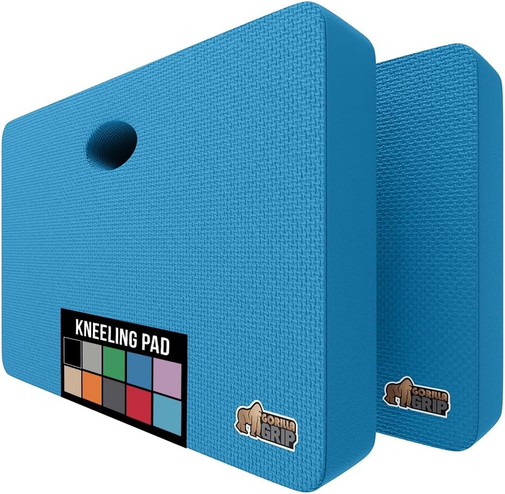 image:imageGORILLA GRIP Extra Thick Patent Pending Supportive Foam Kneeling Pad Large Cushion Knee Pads for Gardening Baby Bath Time Dirt and Water Resistant Workout and Garden Supplies 175x11 BlackBlue