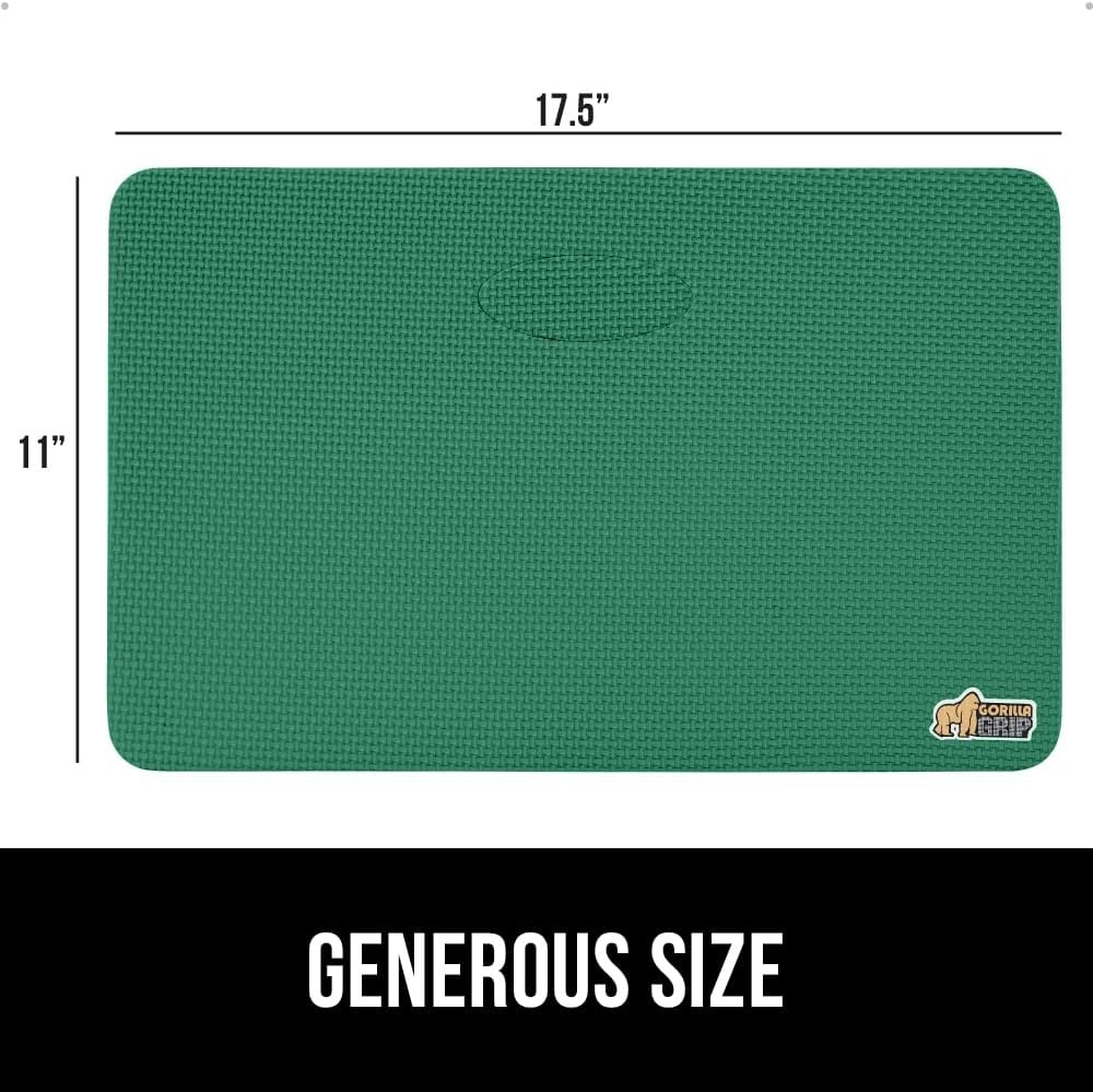 image:imageGORILLA GRIP Extra Thick Patent Pending Supportive Foam Kneeling Pad Large Cushion Knee Pads for Gardening Baby Bath Time Dirt and Water Resistant Workout and Garden Supplies 175x11 BlackGrass