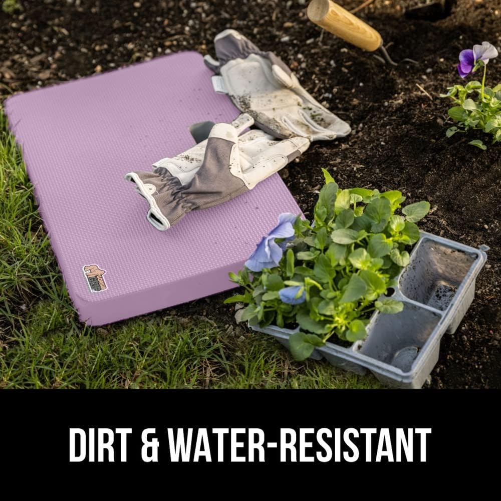 image:imageGORILLA GRIP Extra Thick Patent Pending Supportive Foam Kneeling Pad Large Cushion Knee Pads for Gardening Baby Bath Time Dirt and Water Resistant Workout and Garden Supplies 175x11 BlackPurple
