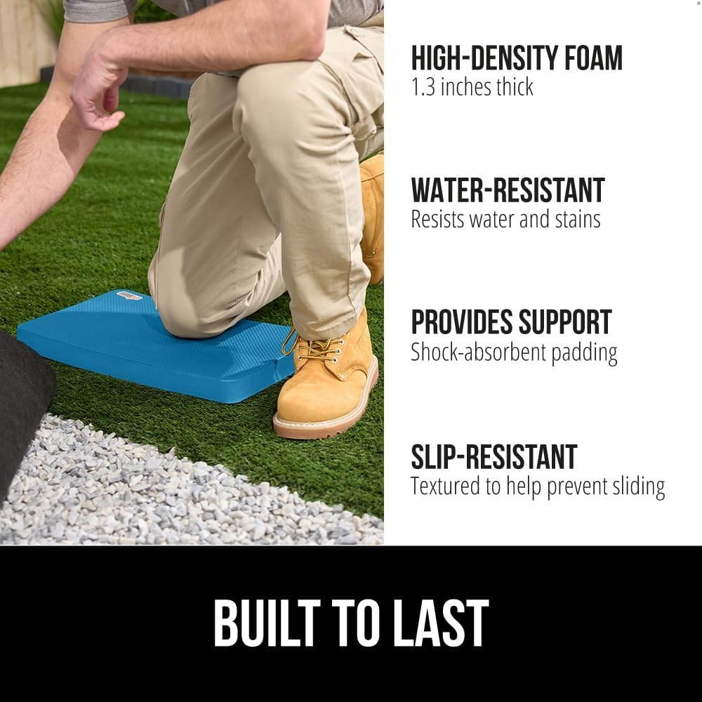 image:imageGORILLA GRIP Extra Thick Patent Pending Supportive Foam Kneeling Pad Large Cushion Knee Pads for Gardening Baby Bath Time Dirt and Water Resistant Workout and Garden Supplies 175x11 BlackBlue