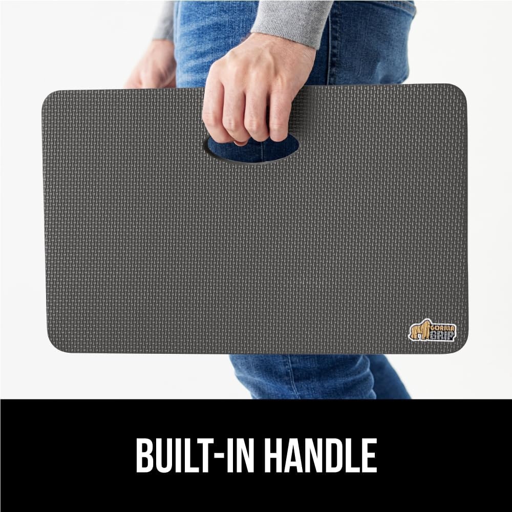 image:imageGORILLA GRIP Extra Thick Patent Pending Supportive Foam Kneeling Pad Large Cushion Knee Pads for Gardening Baby Bath Time Dirt and Water Resistant Workout and Garden Supplies 175x11 BlackCharcoal