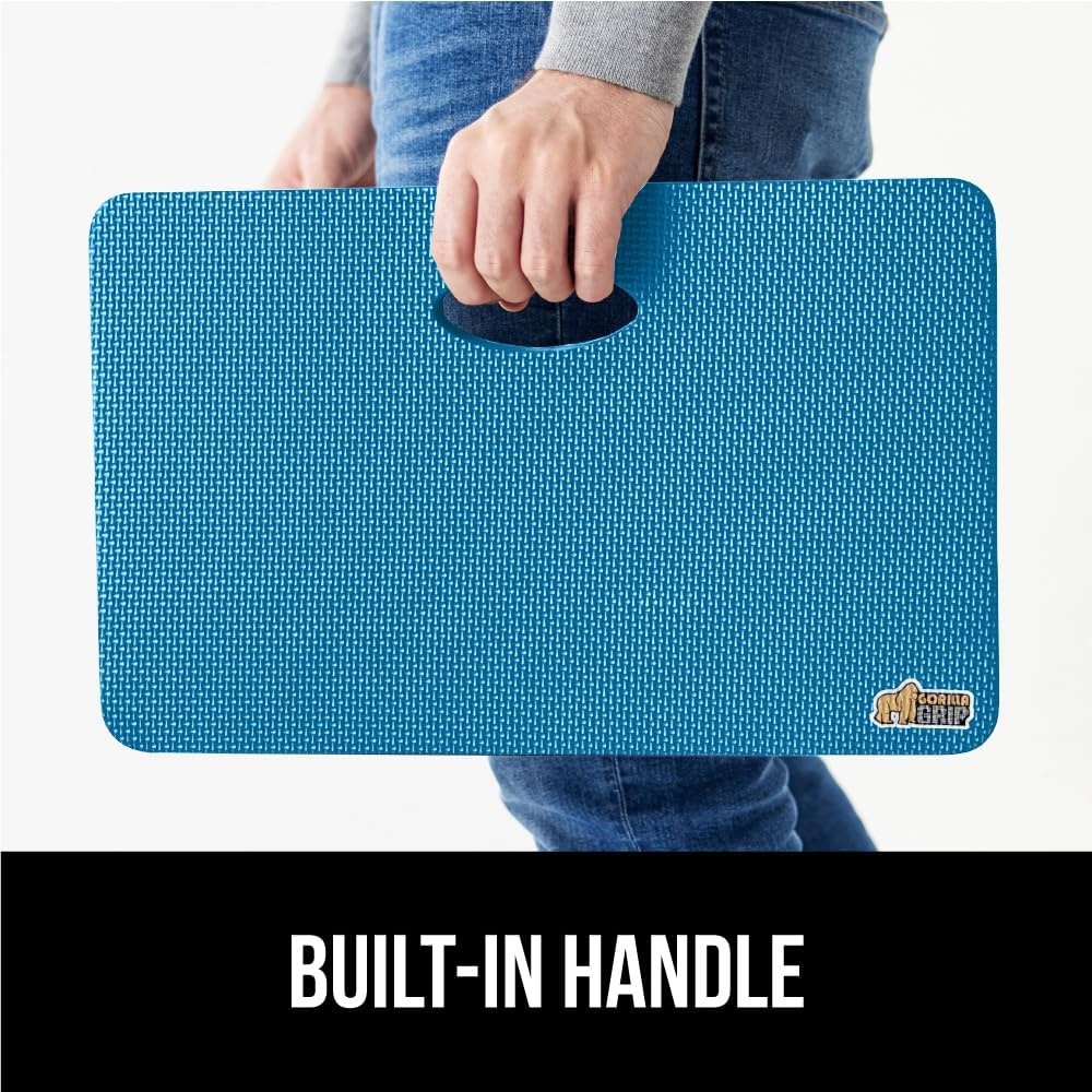 image:imageGORILLA GRIP Extra Thick Patent Pending Supportive Foam Kneeling Pad Large Cushion Knee Pads for Gardening Baby Bath Time Dirt and Water Resistant Workout and Garden Supplies 175x11 BlackBlue