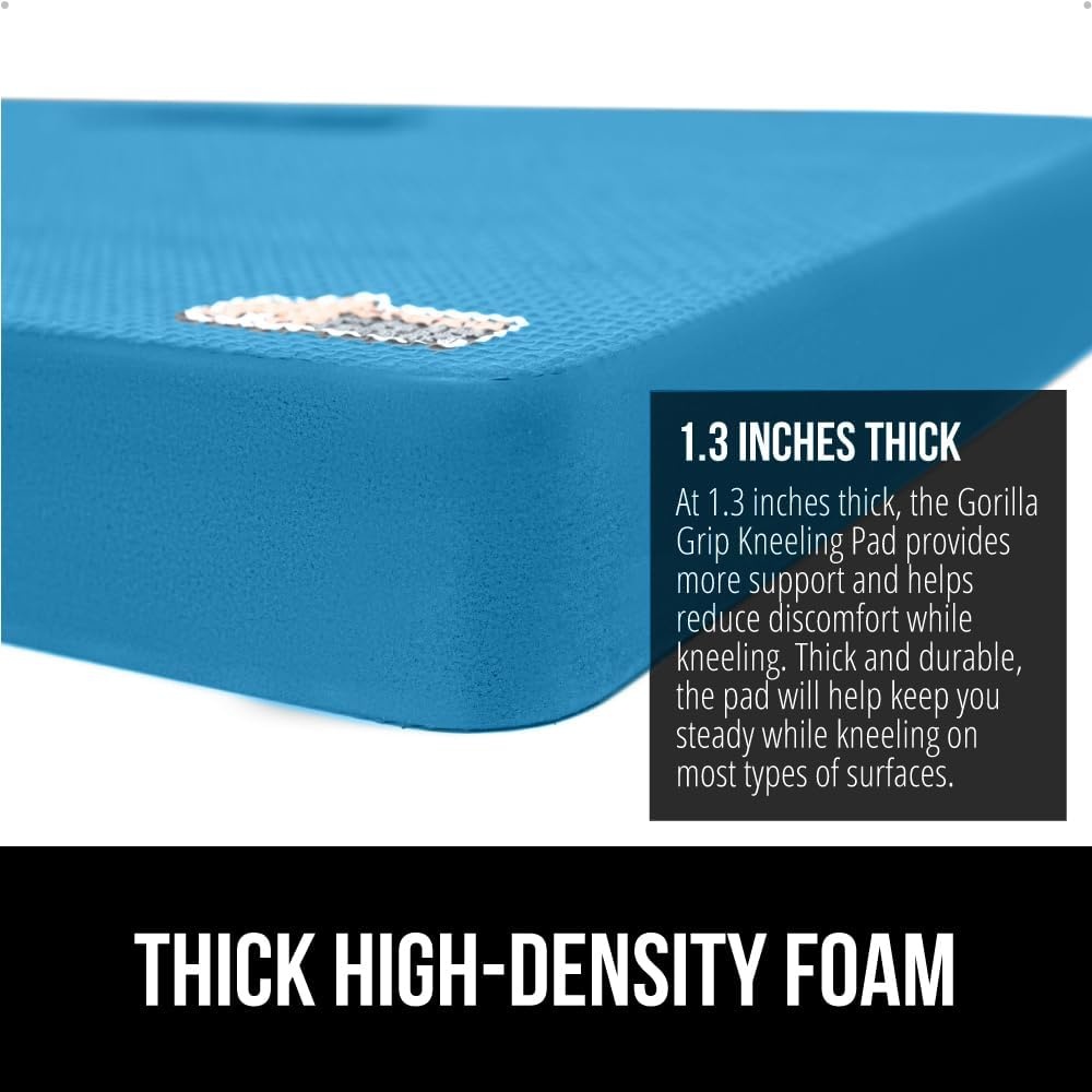 image:imageGORILLA GRIP Extra Thick Patent Pending Supportive Foam Kneeling Pad Large Cushion Knee Pads for Gardening Baby Bath Time Dirt and Water Resistant Workout and Garden Supplies 175x11 BlackBlue