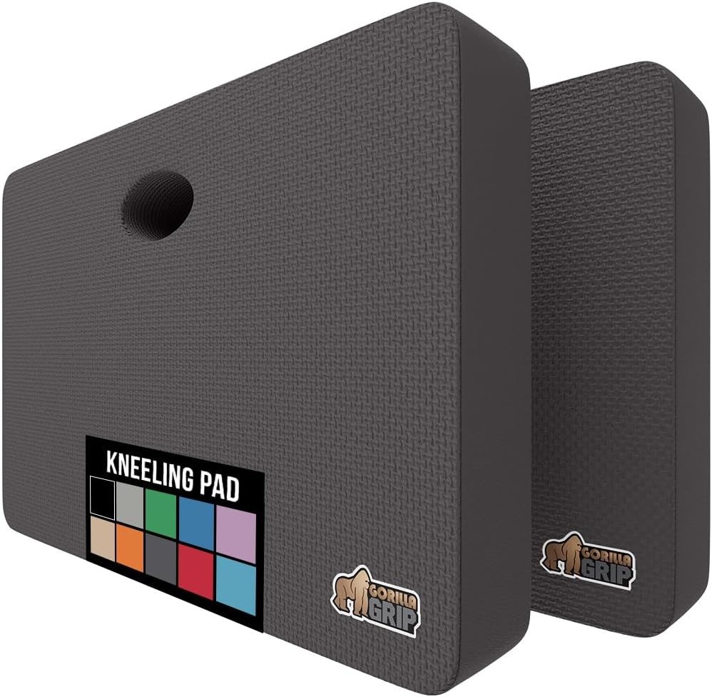 image:imageGORILLA GRIP Extra Thick Patent Pending Supportive Foam Kneeling Pad Large Cushion Knee Pads for Gardening Baby Bath Time Dirt and Water Resistant Workout and Garden Supplies 175x11 BlackCharcoal