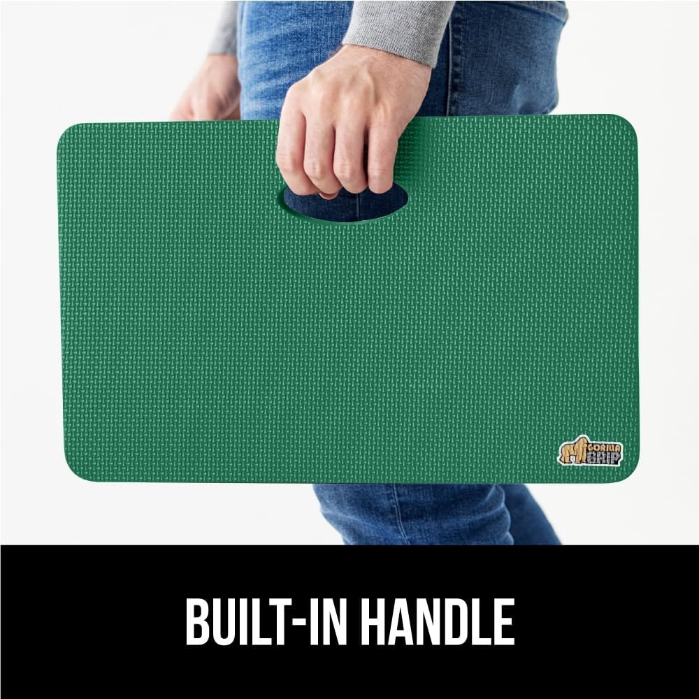 image:imageGORILLA GRIP Extra Thick Patent Pending Supportive Foam Kneeling Pad Large Cushion Knee Pads for Gardening Baby Bath Time Dirt and Water Resistant Workout and Garden Supplies 175x11 BlackGrass