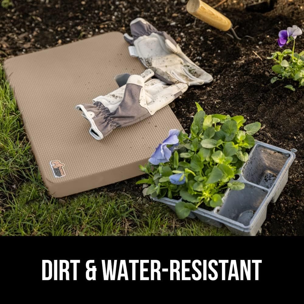 image:imageGORILLA GRIP Extra Thick Patent Pending Supportive Foam Kneeling Pad Large Cushion Knee Pads for Gardening Baby Bath Time Dirt and Water Resistant Workout and Garden Supplies 175x11 BlackBeige