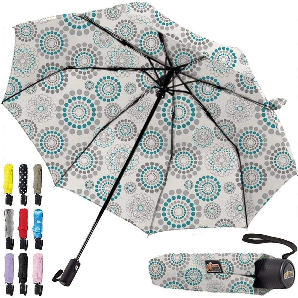 image:imageGORILLA GRIP Compact Travel Size Umbrella for Rain Sleek Design Fits Backpack Purse and Carry On Lightweight Under 1lb One Click Open and Close Wind Resistant Durable Waterproof Quick Dry BlackSpiral