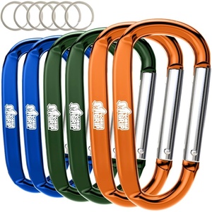 image:imageGORILLA GRIP Carabiner Clip 3 D Ring Heavy Duty Aluminum Key Holder Clips Hold 170lbs Rust ScratchResistant Camping Essentials Hiking Gear Tactical Backpacking KeychainsOrangeBlueHunter Green