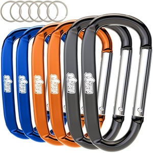 image:imageGORILLA GRIP Carabiner Clip 3 D Ring Heavy Duty Aluminum Key Holder Clips Hold 170lbs Rust ScratchResistant Camping Essentials Hiking Gear Tactical Backpacking KeychainsBlackOrangeBlue