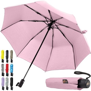 image:imageGORILLA GRIP Compact Travel Size Umbrella for Rain Sleek Design Fits Backpack Purse and Carry On Lightweight Under 1lb One Click Open and Close Wind Resistant Durable Waterproof Quick Dry BlackPink