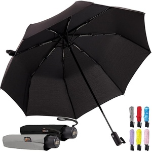 image:imageGORILLA GRIP Compact Travel Size Umbrella for Rain Sleek Design Fits Backpack Purse and Carry On Lightweight Under 1lb One Click Open and Close Wind Resistant Durable Waterproof Quick Dry BlackGray  Black