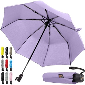 image:imageGORILLA GRIP Compact Travel Size Umbrella for Rain Sleek Design Fits Backpack Purse and Carry On Lightweight Under 1lb One Click Open and Close Wind Resistant Durable Waterproof Quick Dry BlackPurple