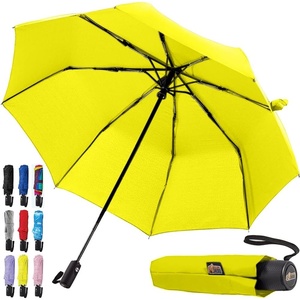 image:imageGORILLA GRIP Compact Travel Size Umbrella for Rain Sleek Design Fits Backpack Purse and Carry On Lightweight Under 1lb One Click Open and Close Wind Resistant Durable Waterproof Quick Dry BlackYellow