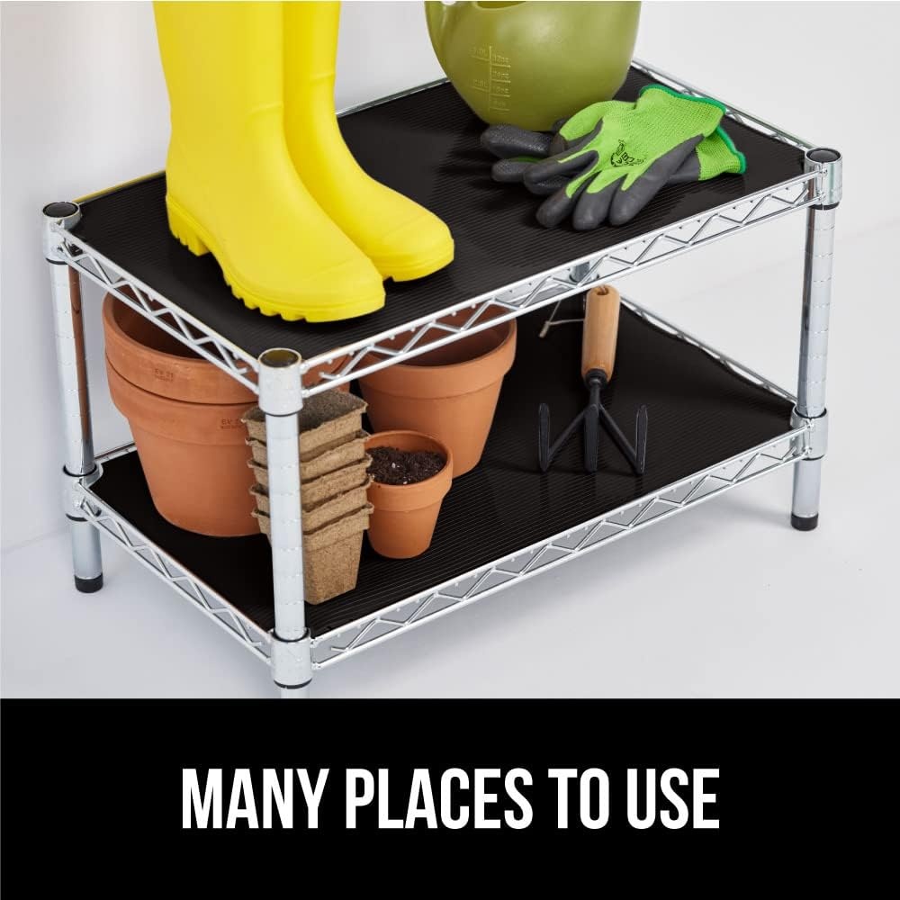 image:imageGORILLA GRIP DuraGuard Shelf Liner NonAdhesive Cabinet Liners for Kitchen Drawers Shelves Refrigerator Pantry Storage Bathroom Closet Durable Waterproof BPA Free Ribbed Plastic 12x20 ClearBlack Onyx Ribbed