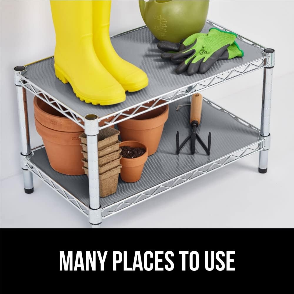 image:imageGORILLA GRIP DuraGuard Shelf Liner NonAdhesive Cabinet Liners for Kitchen Drawers Shelves Refrigerator Pantry Storage Bathroom Closet Durable Waterproof BPA Free Ribbed Plastic 12x20 ClearGray Ribbed