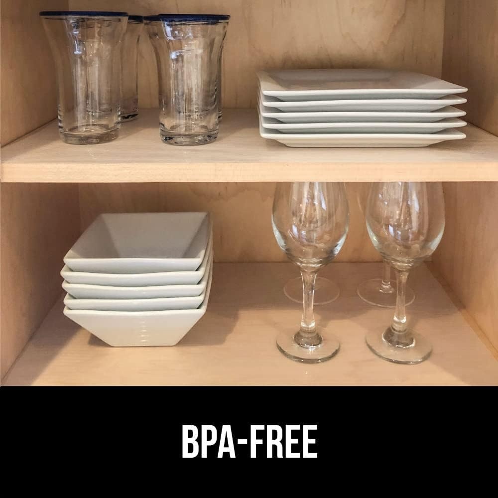 image:imageGORILLA GRIP DuraGuard Shelf Liner NonAdhesive Cabinet Liners for Kitchen Drawers Shelves Refrigerator Pantry Storage Bathroom Closet Durable Waterproof BPA Free Ribbed Plastic 12x20 ClearClear Ribbed