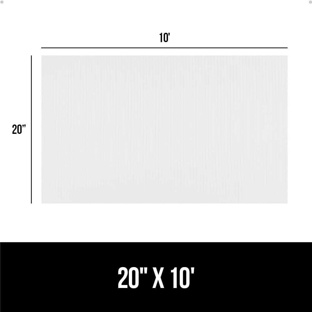 image:imageGORILLA GRIP DuraGuard Shelf Liner NonAdhesive Cabinet Liners for Kitchen Drawers Shelves Refrigerator Pantry Storage Bathroom Closet Durable Waterproof BPA Free Ribbed Plastic 12x20 ClearBright White Ribbed