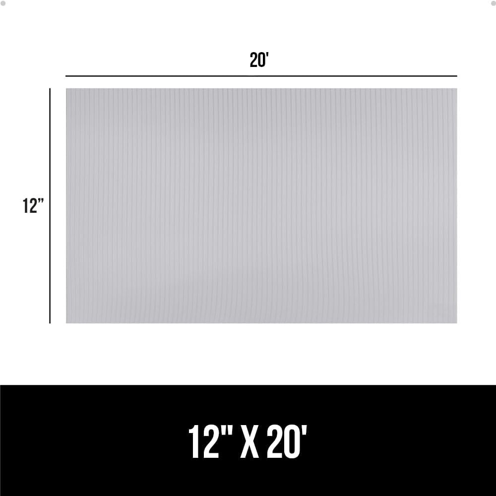 image:imageGORILLA GRIP DuraGuard Shelf Liner NonAdhesive Cabinet Liners for Kitchen Drawers Shelves Refrigerator Pantry Storage Bathroom Closet Durable Waterproof BPA Free Ribbed Plastic 12x20 ClearLight Gray Ribbed