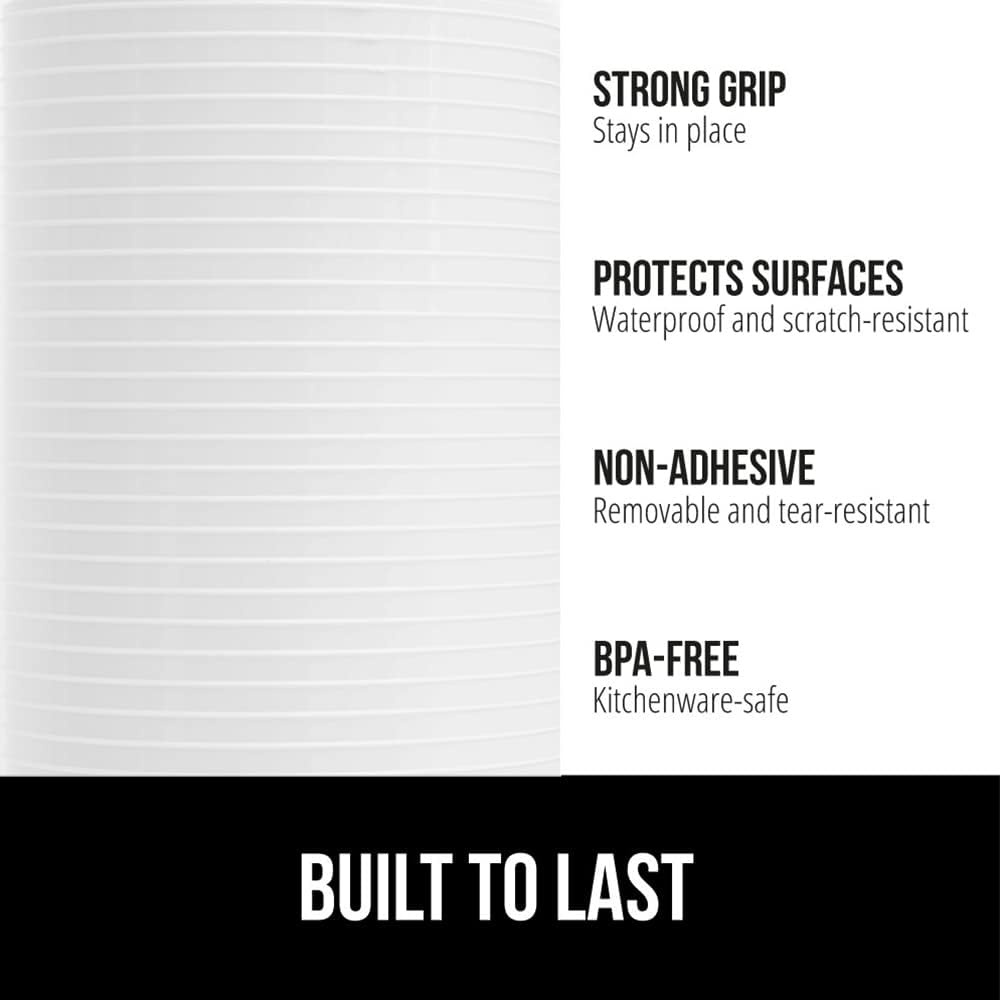image:imageGORILLA GRIP DuraGuard Shelf Liner NonAdhesive Cabinet Liners for Kitchen Drawers Shelves Refrigerator Pantry Storage Bathroom Closet Durable Waterproof BPA Free Ribbed Plastic 12x20 ClearBright White Ribbed
