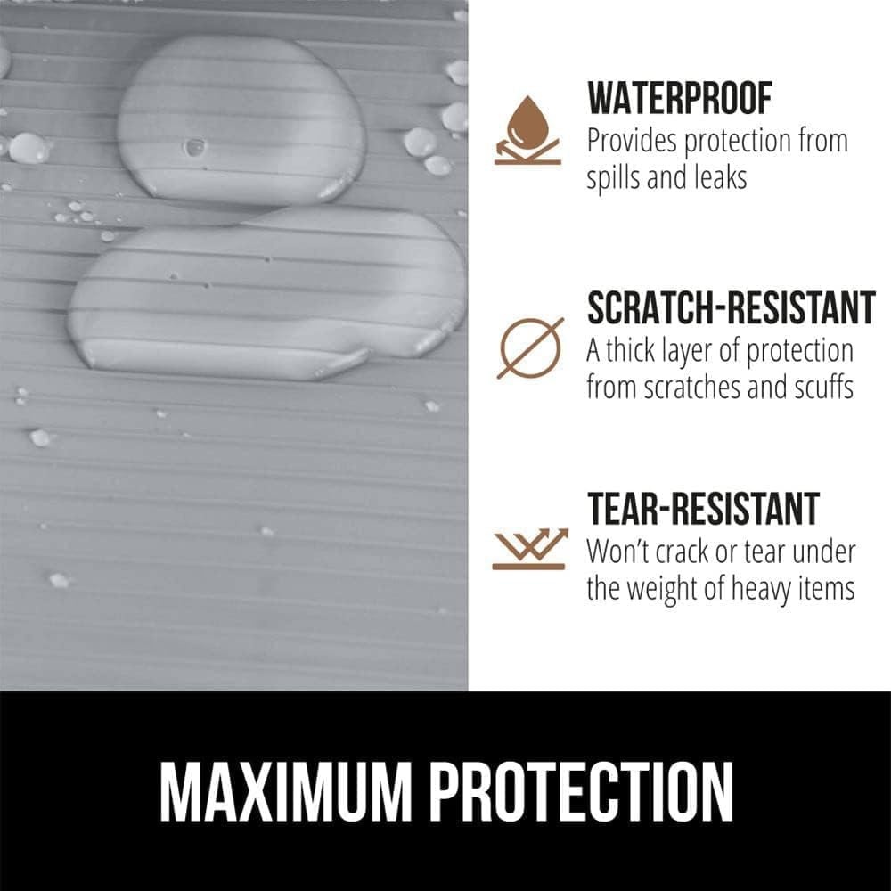 image:imageGORILLA GRIP DuraGuard Shelf Liner NonAdhesive Cabinet Liners for Kitchen Drawers Shelves Refrigerator Pantry Storage Bathroom Closet Durable Waterproof BPA Free Ribbed Plastic 12x20 ClearLight Gray Ribbed
