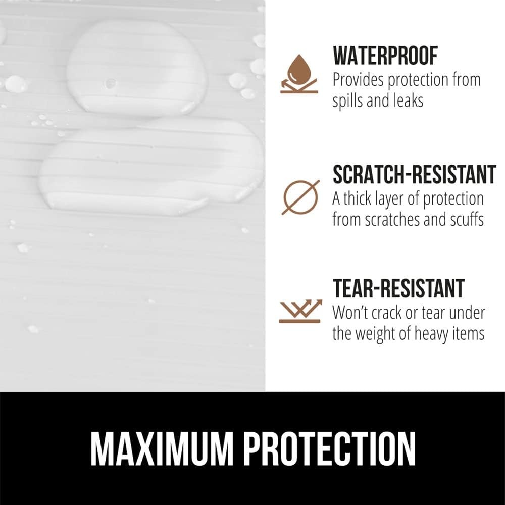 image:imageGORILLA GRIP DuraGuard Shelf Liner NonAdhesive Cabinet Liners for Kitchen Drawers Shelves Refrigerator Pantry Storage Bathroom Closet Durable Waterproof BPA Free Ribbed Plastic 12x20 ClearBright White Ribbed