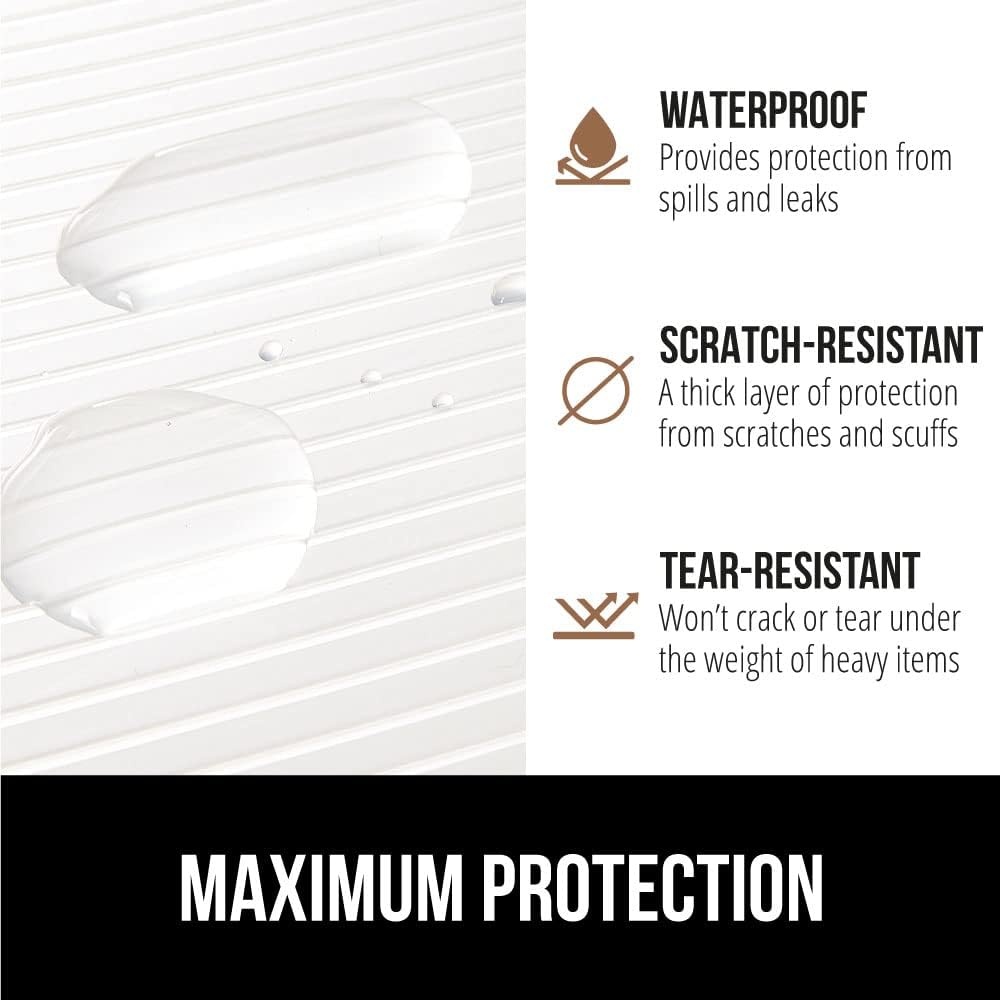 image:imageGORILLA GRIP DuraGuard Shelf Liner NonAdhesive Cabinet Liners for Kitchen Drawers Shelves Refrigerator Pantry Storage Bathroom Closet Durable Waterproof BPA Free Ribbed Plastic 12x20 ClearClear Ribbed