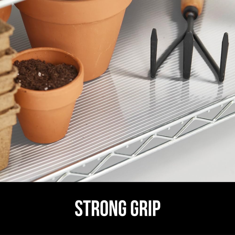 image:imageGORILLA GRIP DuraGuard Shelf Liner NonAdhesive Cabinet Liners for Kitchen Drawers Shelves Refrigerator Pantry Storage Bathroom Closet Durable Waterproof BPA Free Ribbed Plastic 12x20 ClearClear Ribbed