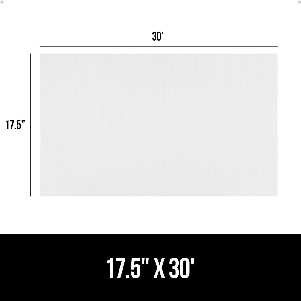 image:imageGORILLA GRIP DuraGuard Shelf Liner NonAdhesive Cabinet Liners for Kitchen Drawers Shelves Refrigerator Pantry Storage Bathroom Closet Durable Waterproof BPA Free Ribbed Plastic 12x20 ClearBright White Ribbed