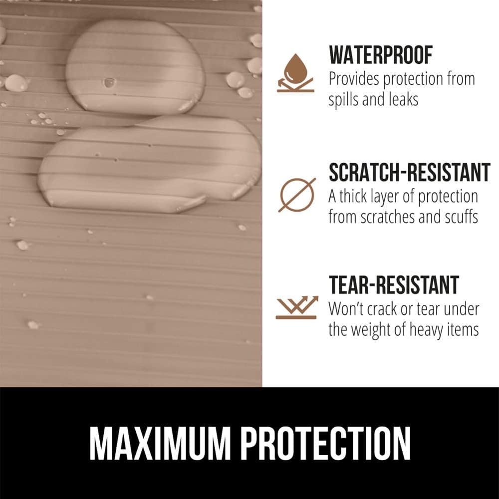 image:imageGORILLA GRIP DuraGuard Shelf Liner NonAdhesive Cabinet Liners for Kitchen Drawers Shelves Refrigerator Pantry Storage Bathroom Closet Durable Waterproof BPA Free Ribbed Plastic 12x20 ClearBeige Opaque Ribbed