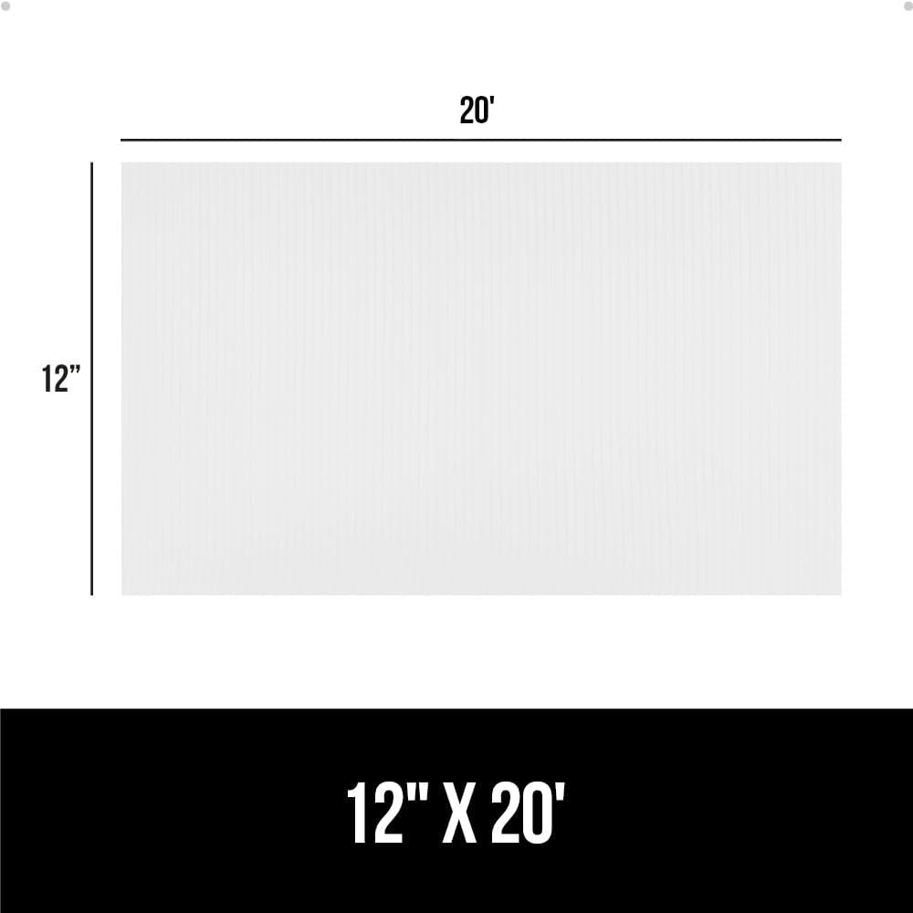 image:imageGORILLA GRIP DuraGuard Shelf Liner NonAdhesive Cabinet Liners for Kitchen Drawers Shelves Refrigerator Pantry Storage Bathroom Closet Durable Waterproof BPA Free Ribbed Plastic 12x20 ClearBright White Ribbed