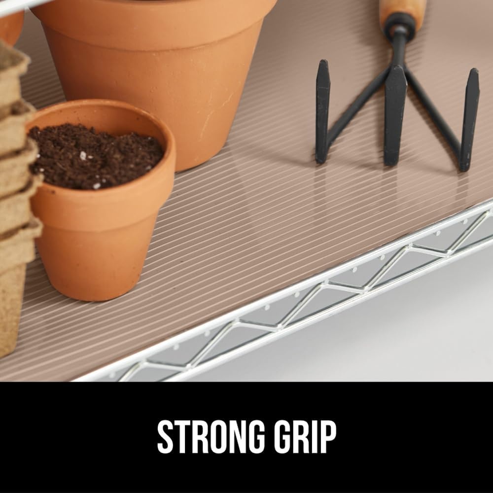 image:imageGORILLA GRIP DuraGuard Shelf Liner NonAdhesive Cabinet Liners for Kitchen Drawers Shelves Refrigerator Pantry Storage Bathroom Closet Durable Waterproof BPA Free Ribbed Plastic 12x20 ClearBeige Opaque Ribbed
