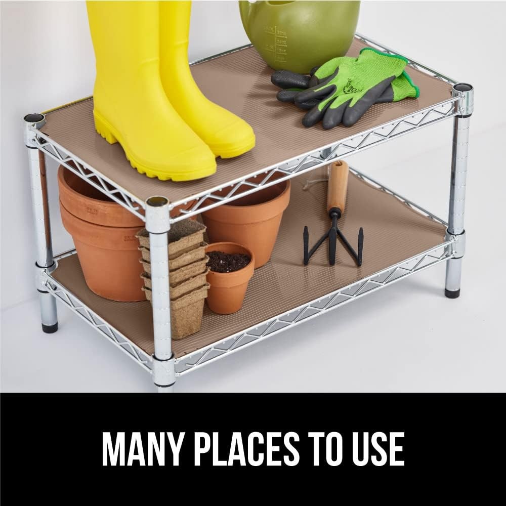 image:imageGORILLA GRIP DuraGuard Shelf Liner NonAdhesive Cabinet Liners for Kitchen Drawers Shelves Refrigerator Pantry Storage Bathroom Closet Durable Waterproof BPA Free Ribbed Plastic 12x20 ClearBeige Opaque Ribbed
