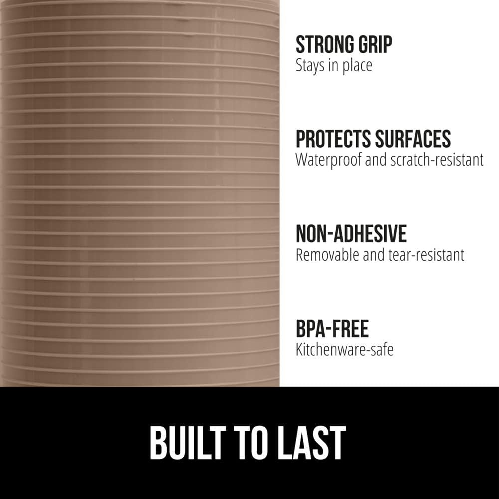 image:imageGORILLA GRIP DuraGuard Shelf Liner NonAdhesive Cabinet Liners for Kitchen Drawers Shelves Refrigerator Pantry Storage Bathroom Closet Durable Waterproof BPA Free Ribbed Plastic 12x20 ClearBeige Opaque Ribbed