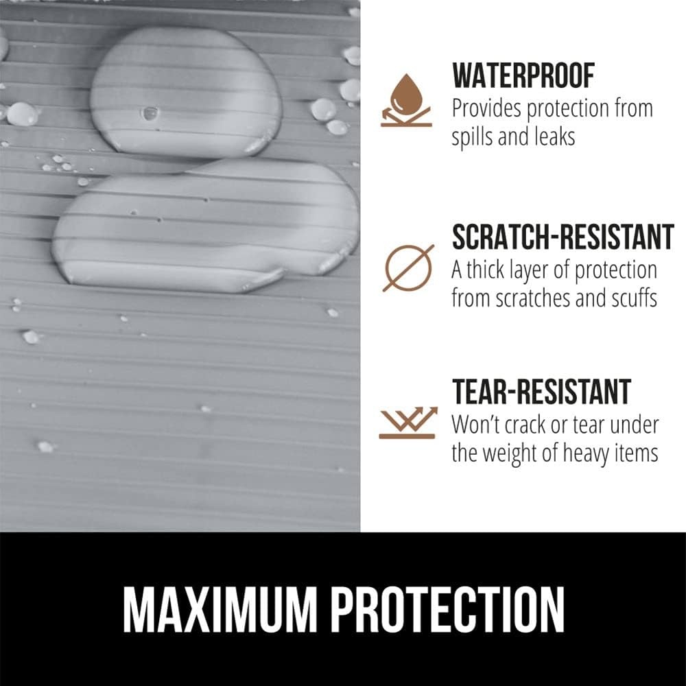 image:imageGORILLA GRIP DuraGuard Shelf Liner NonAdhesive Cabinet Liners for Kitchen Drawers Shelves Refrigerator Pantry Storage Bathroom Closet Durable Waterproof BPA Free Ribbed Plastic 12x20 ClearGray Ribbed