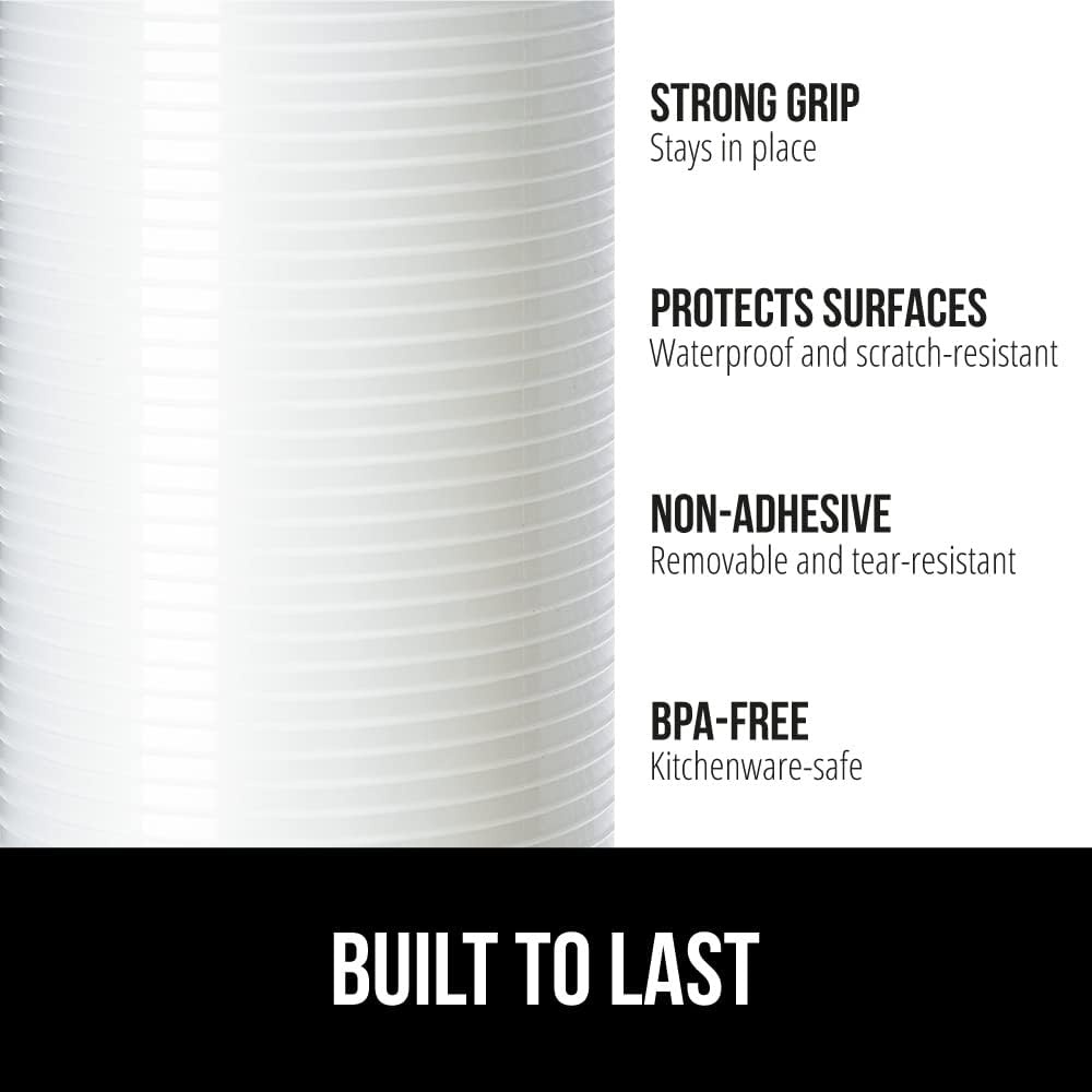 image:imageGORILLA GRIP DuraGuard Shelf Liner NonAdhesive Cabinet Liners for Kitchen Drawers Shelves Refrigerator Pantry Storage Bathroom Closet Durable Waterproof BPA Free Ribbed Plastic 12x20 ClearClear Ribbed