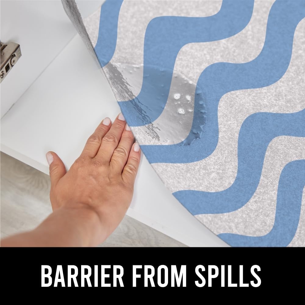 image:imageGORILLA GRIP LeakGuard NonAdhesive Under Sink Mat for Kitchen Cabinet Waterproof Quick Dry Shelf Liner Durable Absorbent Felt Mats for Bathroom Sinks Cabinets Dresser Easy to Trim 24x30 CharcoalWaves Sky BlueWhite