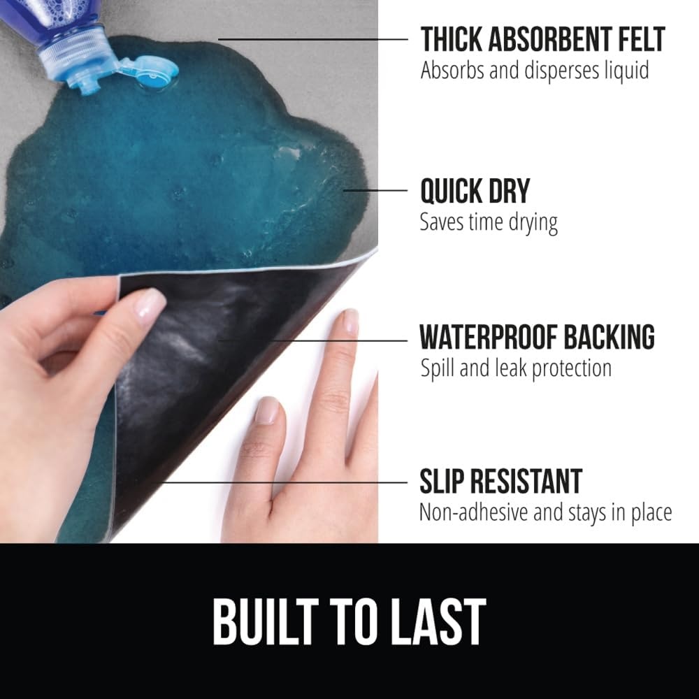 image:imageGORILLA GRIP LeakGuard NonAdhesive Under Sink Mat for Kitchen Cabinet Waterproof Quick Dry Shelf Liner Durable Absorbent Felt Mats for Bathroom Sinks Cabinets Dresser Easy to Trim 24x30 CharcoalLight Gray